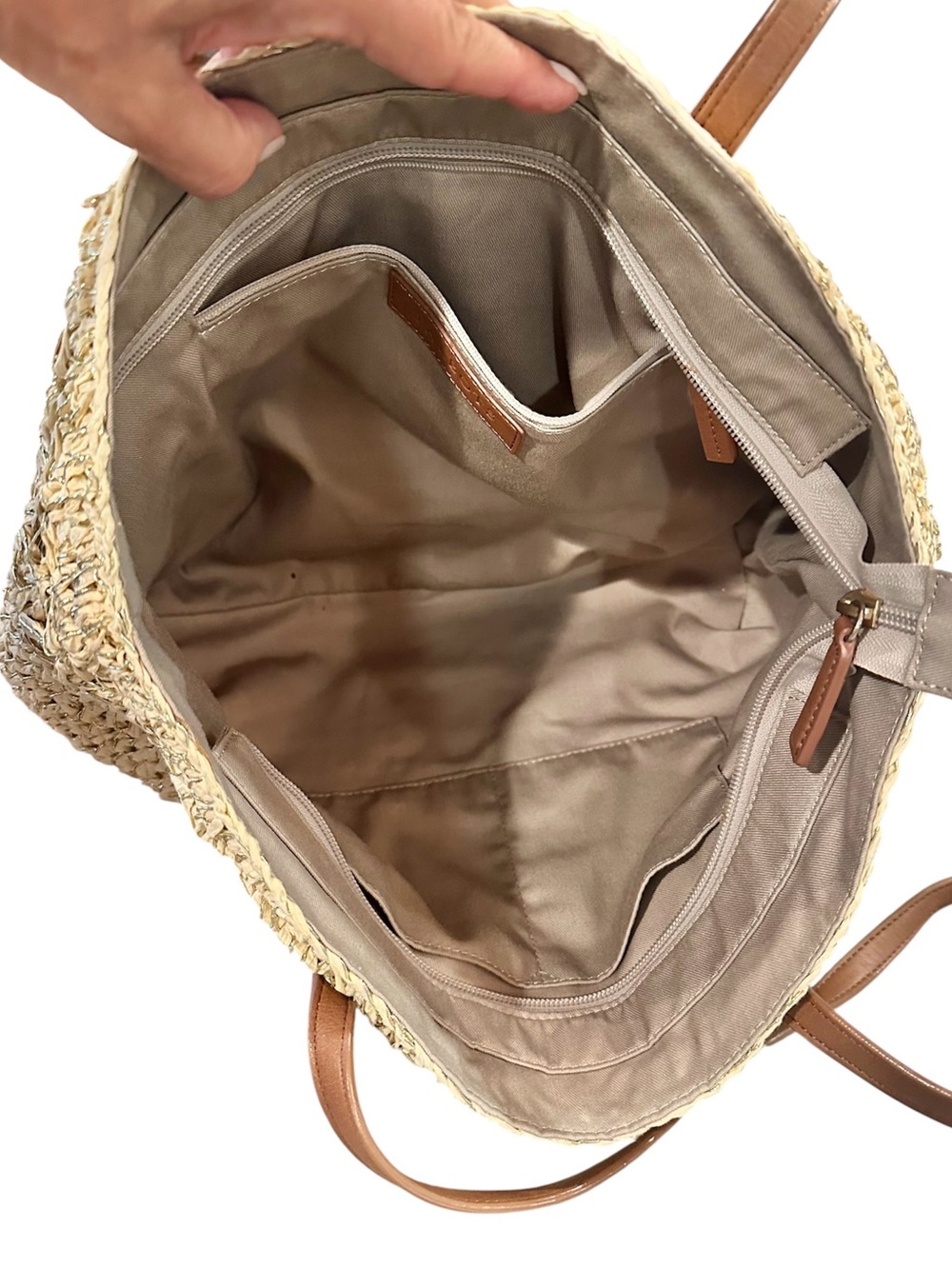 Talbots Woven Straw Tote Bag - Picture 2 of 10
